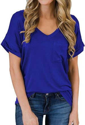 T-shirt V-Neck Pocket Short Sleeve