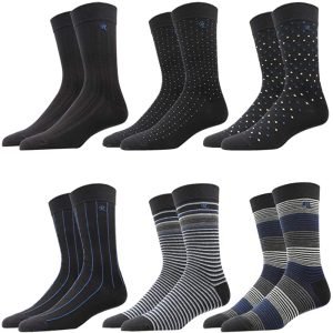 Argyle patterned men's socks.