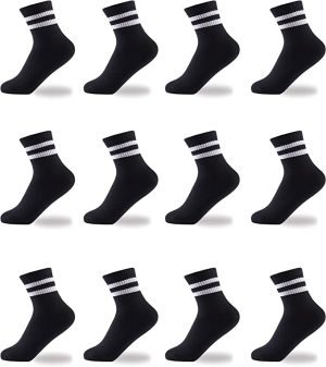 Girls and Boy All Black Athletic Socks