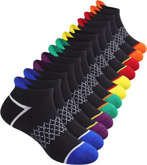 Boy Black & Multicolour Front Crew Socks