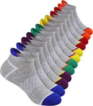 Boy Gray & Multicolour Front Crew Socks