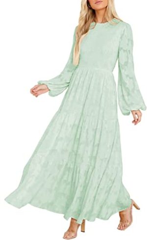 Women's Maxi Flowy Lime Green Dress