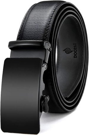 Classic, silky, ratchet leather belt.