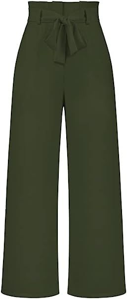 Women Plazzo Wide Leg Dark Green Pants