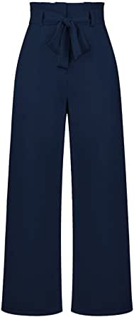 Women Plazzo Wide Leg Navy Blue Pants