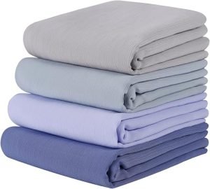 Women's Four Shades of Blues, Chiffon Crinkle Scarf Hijab (Set of 4)