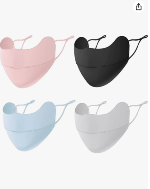 Reusable, Easy to clean, Efficient Sun & Wildfire Smoke Protection Multi-Colour Masks with Adoptable Ear hook. (Set of 4)